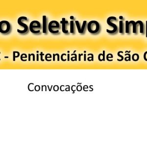Processo Seletivo Simplificado Nº 004/2016/SJC – Penitenciária de São Cristovão do Sul